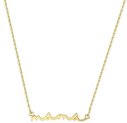 Aliyoham Mum Necklace for Women - 14K Gold Plated Letter Pendant, Birthday Mother's Day Gift from Son, Daughter, Family
