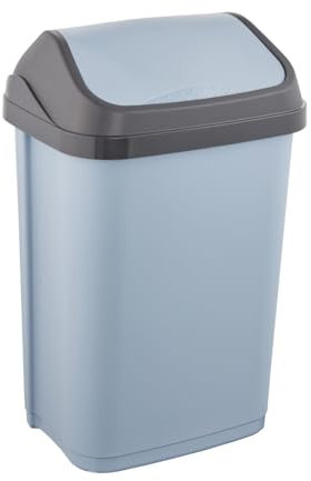 keeeper Mülleimer mit Schwingdeckel, 25 l, 33,5 x 25,5 x 53,5 cm, Swantje, Blau (Nordic Blue)