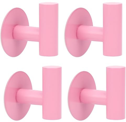 Segus Porte Serviette Salle de Bain, 4 Pièces Crochets Adhesifs Muraux, Porte Manteau Adhésif Etanche, Crochet Mural Sans Percer, Crochet Torchon Cuisine en Acier Inoxydable (Rose)