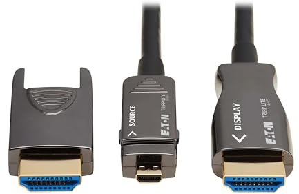 Tripp Lite Cavo in fibra HDMI a lunga distanza 8K, cavo ottico attivo (AOC) HDMI, 20 metri, 8K a 60Hz, connettore staccabile per micro HDMI, HDMI 2.1, garanzia di 3 anni (P568FM-20M-8K6)