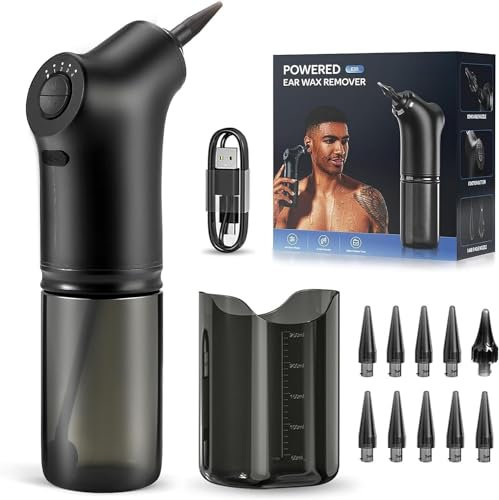 UXEN Ear Wax Removal Kit - Electric Water Powered Ear Cleaner Tool for Adults & Kids, Home Use - 4 Cleaning Modes, 10 Disposable Tips