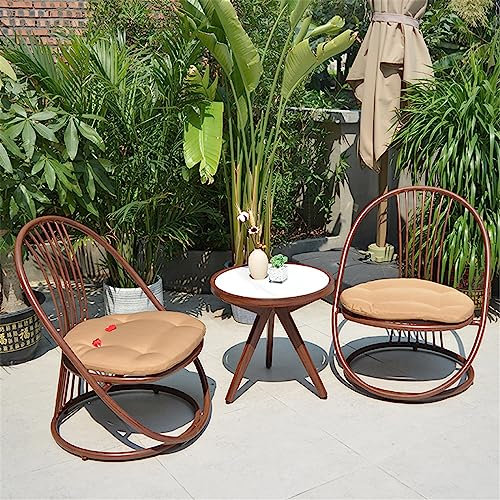 3-teiliges Gartenmöbel-Set, Terrassenmöbel-Set, Bistro-Set für draußen mit 2 Stühlen und Couchtisch, mit Kissen, für Garten, Balkonmöbel