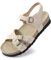 Wuyaraymia Sandales Femme Ete,Confortable Orthopedique Chaussures Beige 40 EU