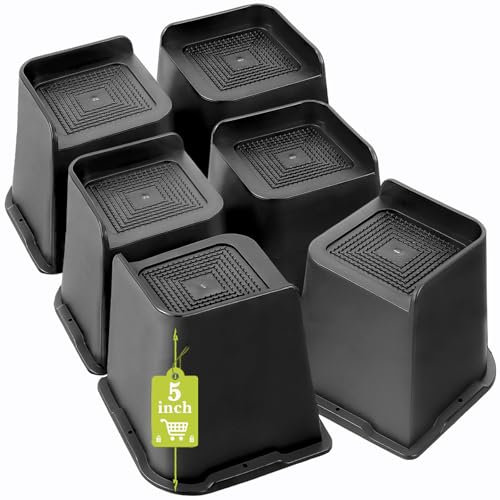 Betterhöhungen 2,5 cm, 5,1 cm, 7,6 cm, 10,2 cm, 12,7 cm, 15,2 cm, 20,3 cm, strapazierfähig, übergroße Möbelerhöhung für Couch, Sofa, Tisch, Stuhlbein, Schlafsaal, unterstützt bis zu 2721 kg (schwarz,