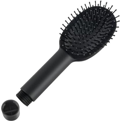 Stash Can Hairbrush Flask, Black Secret Compartment Hairbrush, Beach Safe for Valuables, Multi-Purpose Hidden Storage