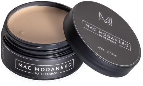MAC MODANERO Matte Pomade with Strong Hold & Matte Finish with a Natural Look, Easy Wash Out, Adds Texture & Definition, Non-Greasy Formula, for All Hair Types, 80ml