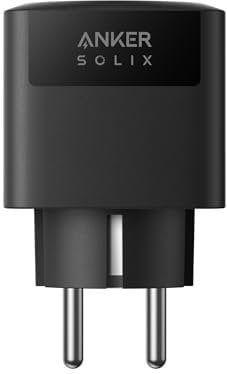 Anker SOLIX Smart Plug für Balkonkraftwerk, Solarbank 2 Serie, WLAN, Bluetooth, Präzise Stromlasterkennung, Spart Stromkosten, Plug&Play, App, Fernbedienung, 2500W Max Last, Solarenergie zuhause