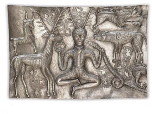 Poster mit nordischen mythischen Göttern, Cernunnos-Kunstwerke, Bilddruck, Wandteppich, Wandkunst, Gemälde, Geschenk, Dekoration, Heimtextilien, dekorativ, 101,6 x 152,4 cm