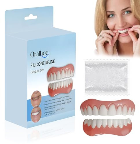 Bikenda Kit de prothèses dentaires en silicone pour prothèses dentaires souples avec perles de réparation