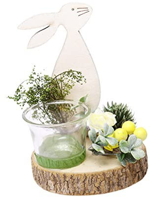 Amosfun 1stk Osterkerzenhalter Figur Kerzenhalter Klarer Kerzenhalter Osterhasen Dekorationen Osterdeko Dekorationen para Teelichthalter Für Ostern Blumenvasen Dekorativ Retro- Glas