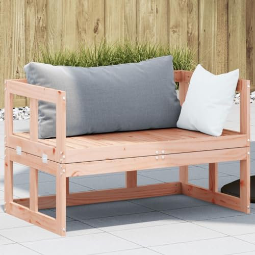 WKIEQACO Outdoor-Sitzgelegenheit, Outdoor-Bänke, Garten-Sofa-Bank, ausziehbar, Massivholz, Douglas