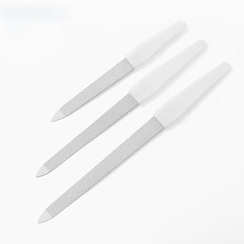 Nail File, 2 in 1 Professional Double Sided 100/180 Grit Nail Files, Nail File with Non-Slip Handle, Manicure Tool Suitable for Both Acrylic and Natural Nails (Small) (Small)