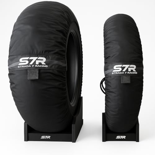 Strada 7 Racing Pro Digital Tyre Warmers Set Superbike Black/Grey (Moto 3-110-115 Rear / 90-95 Front)
