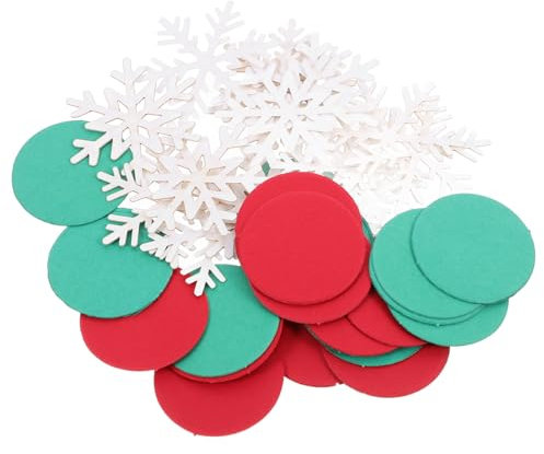 Operitacx Schneeflockenkonfetti Weihnachtskonfetti Runde Formen Konfettipackung Tischdekoration Partyzubehör Konfetti für Festliche Anlässe Umweltschutzmaterial Dekorationsmaterial