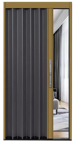 GLFNB Porte a Soffietto per Interni, Porte Pieghevoli Grigie per Piccoli spazi/Lavanderia/Ingresso, Porte a Soffietto in Alluminio per Uso Domestico con Serratura, Porte scorrevoli divisorie (Tela