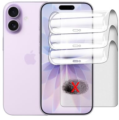 Yxiuumo Matt Hydrogel Folie für iPhone 17/17Pro,3 Stück Displayschutz TPU folie Schutzfolie,Blendfrei,Fingerabweisend,Selbstheilend,Kompatibel mit Fingerabdrucksensor & Hüllen