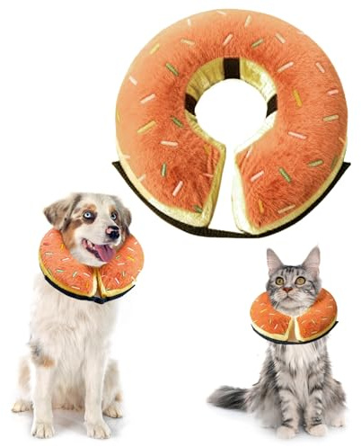 SilverChry Collier Collerette Gonflable pour Chien,Collerette Chien Gonflable avec Velcro Réglable, adapté à La Convalescence Post-Opératoire, n'Affecte Ni Le Sommeil Ni l'Alimentation (Marron, S)