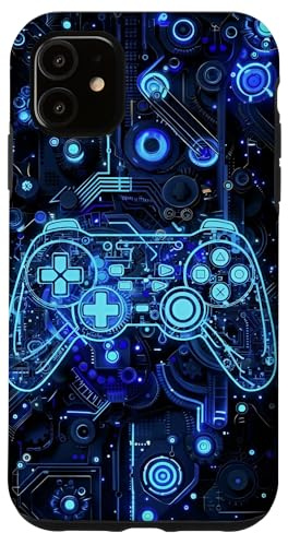 Gamer Blue Gaming Graphic Videospiel-Controller Hülle für iPhone 11