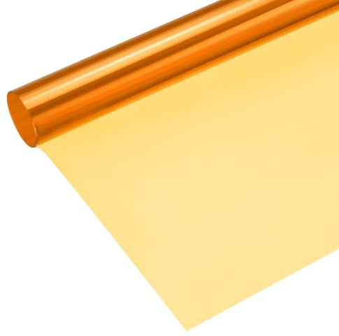 QUARKZMAN Hitzebeständige Folie, Orange 85A 100x100cm Farbfolien Lampenfolie, Lichtfilterfolie Farbkorrekturfolie für Foto Lampe Scheinwerfer Grafie Studio Strobe Blitz LED