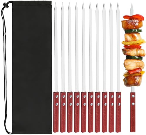 FEMONGY 10 PCS spiedini per barbecue, Kebab Piatto da 35 cm