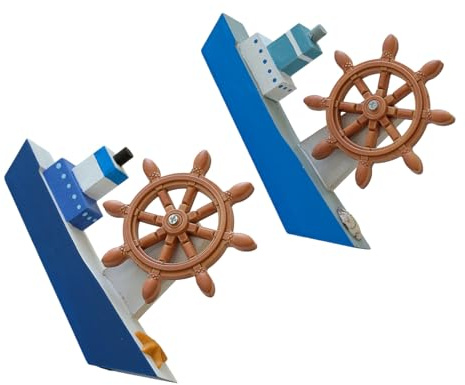 DECOMELODY 2 Stück Mediterranes Segelbootmodell Maritime Vintage Tischdekoration im Küstenstil Miniatur Schiff Deko für Strand und Abschlussfeiern