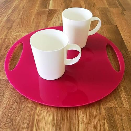 Bandeja redonda plana. rosa