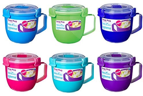 Sistema Soup Mug 565ml Set of 3 Assorted Colours