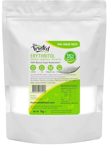 BTF Erythritol 1kg - ZERO Calorie 100% Natural Sugar Replacement - Buy 2 Or More And Receive Your Order Next Working Day (UK Mainland)