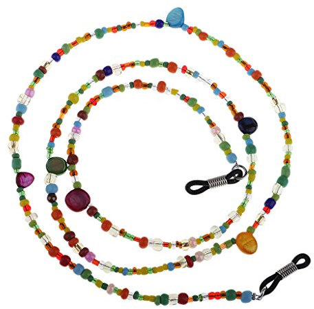 Cutefly Brillenkette Einstellbare Gummi- mit Bunte Perlen - Brillenhalter