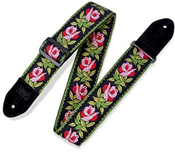 Levy's Leathers MC8JQ-003 Gitarrengurt Jacquard Weave Cotton Backing & Suede Ends - Rosa Pink