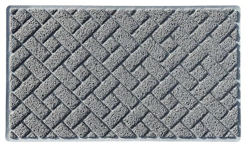 Nicoman Diamond Quilted Shape Doormat｜Open Construction Drainage Mat｜For Outdoor Use ONLY (75x44cm, GREY, Use Outdoor ONLY)