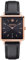 Kistanio Carré RG-BLKS-L-BLK Montre pour femme avec bracelet en cuir et verre saphir