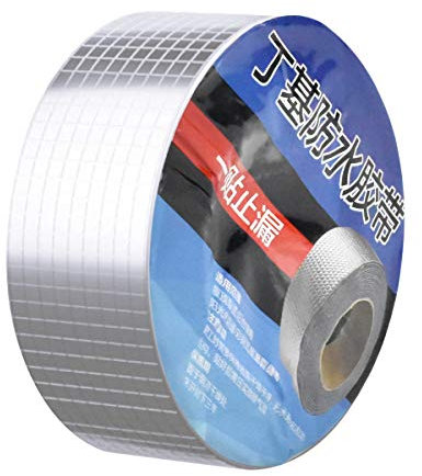 Dokpav 50mmx5m Butylkautschuk Aluminiumfolie Tape, Wasserdichtes Klebeband, Reparatur klebeband, Alufolie Dickes Dichtband selbstklebend für Rohr Glas Boden Dach Fenster Wand Stößen Wohnwägen