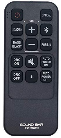VINABTY COV33903002 Reemplazo de Control Remoto para LG Soundbar SJ1 LAS455H