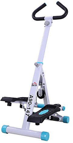 HOMCOM Stepper avec poignée pour Exercices de Fitness, aérobic, Salle de Sport à Domicile, Blanc