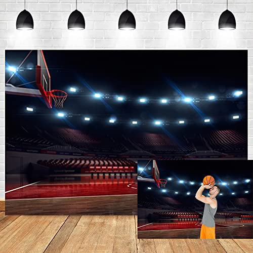 OERJU 2,7 x 1,8 m Basketballplatz-Hintergrund, Spotlight, Sport, Innenstadion, Spiel, Arena, Spiel, Fotografie, Hintergrund, Jungen, Mann, Jugendliche, künstlerisches Porträt, Fotoshooting, Studio,