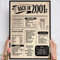 24 Geburtstag Geschenk, Alte Zeitung Holzbild Back in 2001 Vintage personalisierbar zum Hinstellen/Aufhängen opt. beleuchtet, 24 Geburtstag Frau, 24 Geburtstag Mann, 24. Geburtstag, 24 Geburtstag Deko