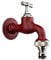 Kull Design | Robinet Exterieur avec Raccord de Tuyau Arrosage et Rosace | Embout de Robinet 1/2'' (Laiton) (Rouge)