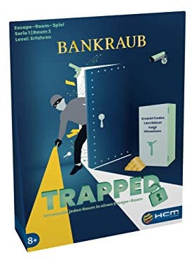 HCM Kinzel - Trapped - Der Bankraub - Für Experten, Escape Room für Zuhause, Hidden Games, Finde den Mörder Spiel - 55165 - für Ermittler ab 8 Jahre, Mehrfarbig