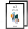 ACAZA Lot de 2 Cadres Photo A3 Noir, 29,7 x 42cm, Pour Photos et Posters, Bois et Verre Plexi