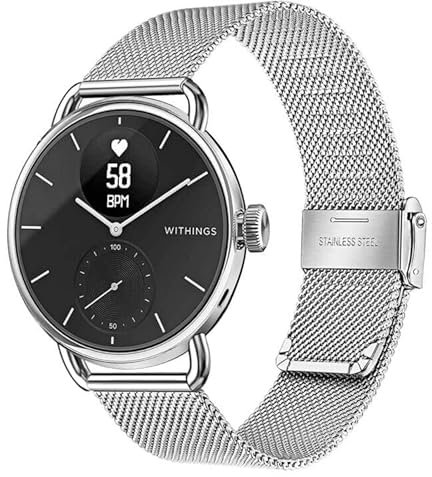 TRUMiRR Kompatibel mit Withings ScanWatch Hybrid 42mm 20mm Armband, Mesh Gewebtes Edelstahl Armband Quick Release Metall 20mm Uhrenarmband für Withings Steel HR 40mm / Steel HR Sport