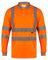 LIZZIE JACOBS Hi Viz High Visibility Long Sleeve Polo Shirts with Grey Collar and Hem Reflective Tape Safety Hi Vis Security Work Breathable Lightweight Workwear Tops (Medium, Orange)
