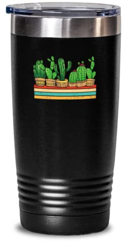 Becher aus Edelstahl, isoliert, lustige Pflanzen, Kaktus, 590 ml