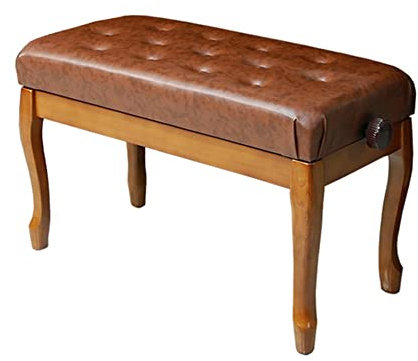 Klavierbank Hocker, Massivholz Klavierhocker Doppelt Hebbar Klavierhocker PU Leder Kissen Universal Kinder Guzheng Spezial Hocker (Color : Brown)