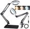 NZQXJXZ Aufgerüstet 2-in-1 Lupe mit Licht und Ständer, 10-fache Echtglas Lupenlampe mit Ständer, 3 Farbmodi 10 stufenlos dimmbare Tischlupe für Naharbeiten, Schmuck, Lesen, Basteln, Hobby