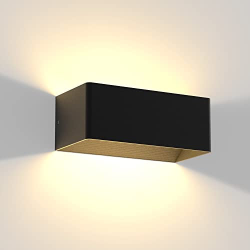 Homefire LED Wandleuchte Innen Wandlampe - 5W Wandbeleuchtung Schwarz Wandstrahler Up Down Flurlampe Wand Treppenlampe Einstellbarer Strahl 3000K Warmweiß für Schlafzimmer Treppenhaus Flur Wohnzimmer
