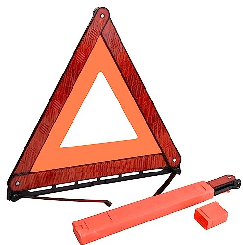 Vesaneae Triangles de Signalisation pour Auto, Triangle Réfléchissant, Triangle d'urgence Pliable, Triangle Sécurité Voiture avec Boîte, Triangle d'avertissement pour Panne Voiture, Accident d'urgence