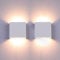 Glighone 2 Stück 10W LED Wandleuchte Innen, Alum Wandlampe innen Up Down, 3 Helligkeit Dimmbar, Modern Wandbeleuchtung für Wohnzimmer, Schlafzimmer, Flur, Balkon, Treppe - Weiß Warmweiß 3000K