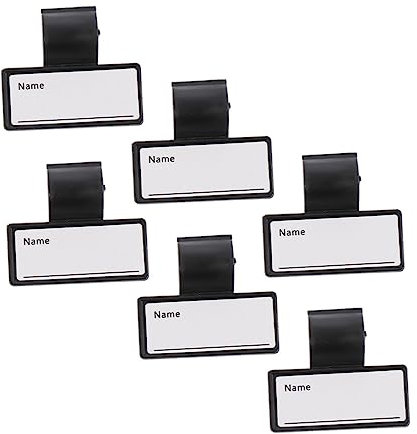 Operitacx Namensschild 6 Stück Doppelseitig Tragbare Identifikationsschilder mit Offener Schnalle für Ärzte und Pflegepersonal Schwarz 4.0 X 3.5cm