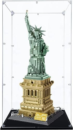 PARFCO Acryl-Vitrine für Lego 21042 Freiheitsstatue, staubdicht, transparent, Sammlermodellvitrine (3mm)